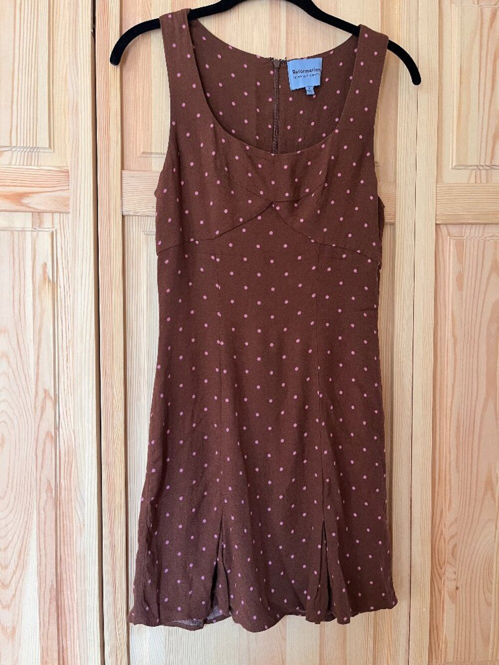 Reformation Cher Dress Brown - Size 2